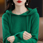 Hooded Sweater Fashion Women Autumn Winter Long Sleeve Solid Color Knitted Hoodies Lady Loose Drawstring Casual Pullover Hoodie - Matrix Studios