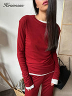 Hirsionsan Modal Soft Loose Sets Women 2026 Casual Two Pieces Long Sleeve T Shirts and High Waist Dresses Outfits Tracksuit - Matrix-studios.com