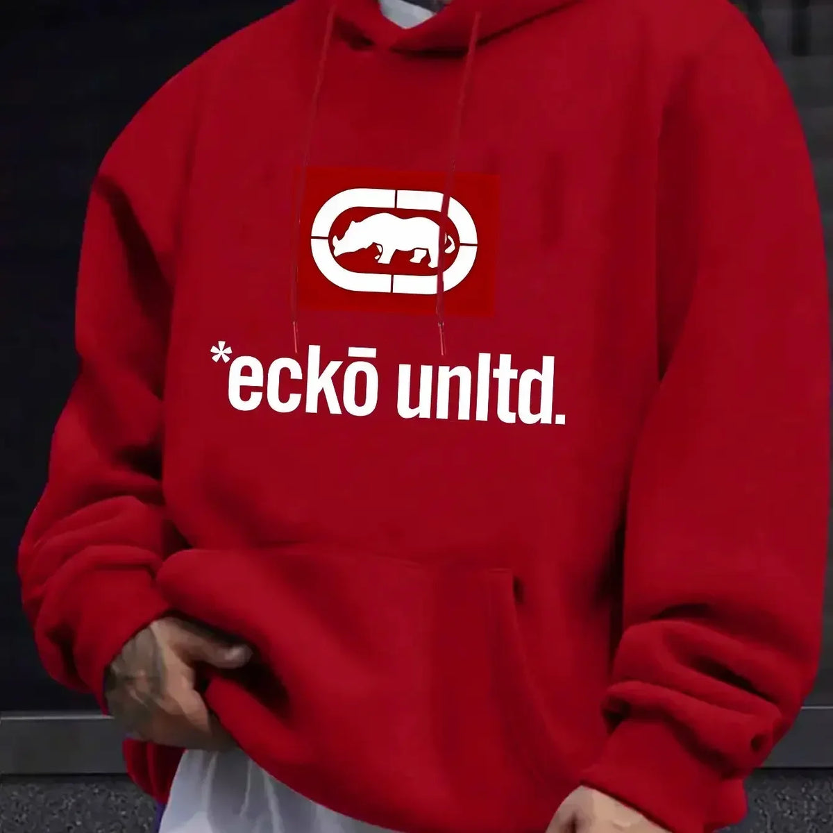 Men's Hoodie with Graphic "Ecko Unlimited" - Casual Sweater Long Sleeves Regular Fit Autumn/Winter Casual Hoodie - Matrix Studios