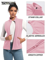 TACVASEN Fleese Sleeveless Vests Womens Fall Winter Thermal Hiking Golf Waistcoats Soft Casual Outerwear Zip Jackets 4 Pockets - Matrix Studios
