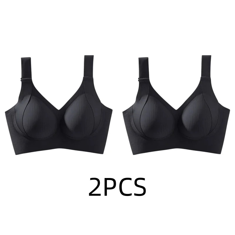 1/2PCS Women's Seamless Underwear, Thin Style, Large Breasts, Small Breasts, No Wires, Pull-up And Anti-sagging Large Size Bra - Matrix Studios