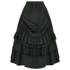 Brown Ruffled High Waisted Long Victorian Skirt Steampunk Skirts Womens Party Wear Gothic Vintage Clothes Medieval Costume Sexy - Matrix-studios.com