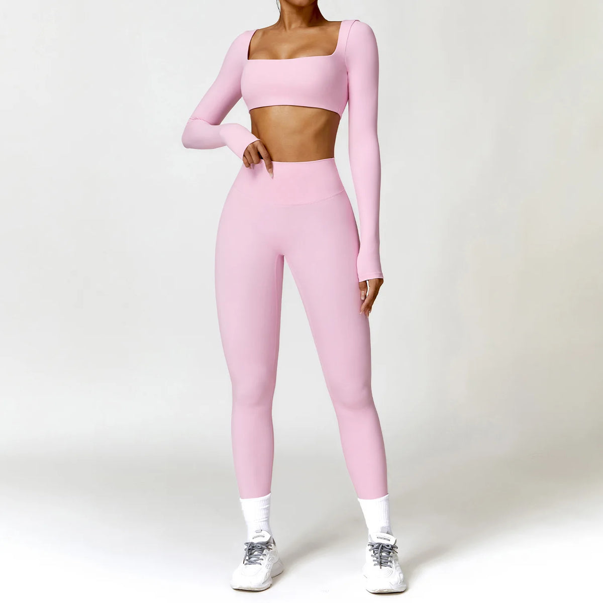 Summer 2PCS Yoga Suit Sports Set Women Quick-Dry Gym Set Women Tracksuit Running Workout Long Sleeve Sports Shirt Yoga Clothing - Matrix-studios.com