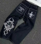 Vintage Heavy Jeans Y2K Clothes Men Women Harajuku Hip Hop Multi Pocket Washed Distressed Baggy Jeans Oversized Wide Leg Trouser - Matrix Studios