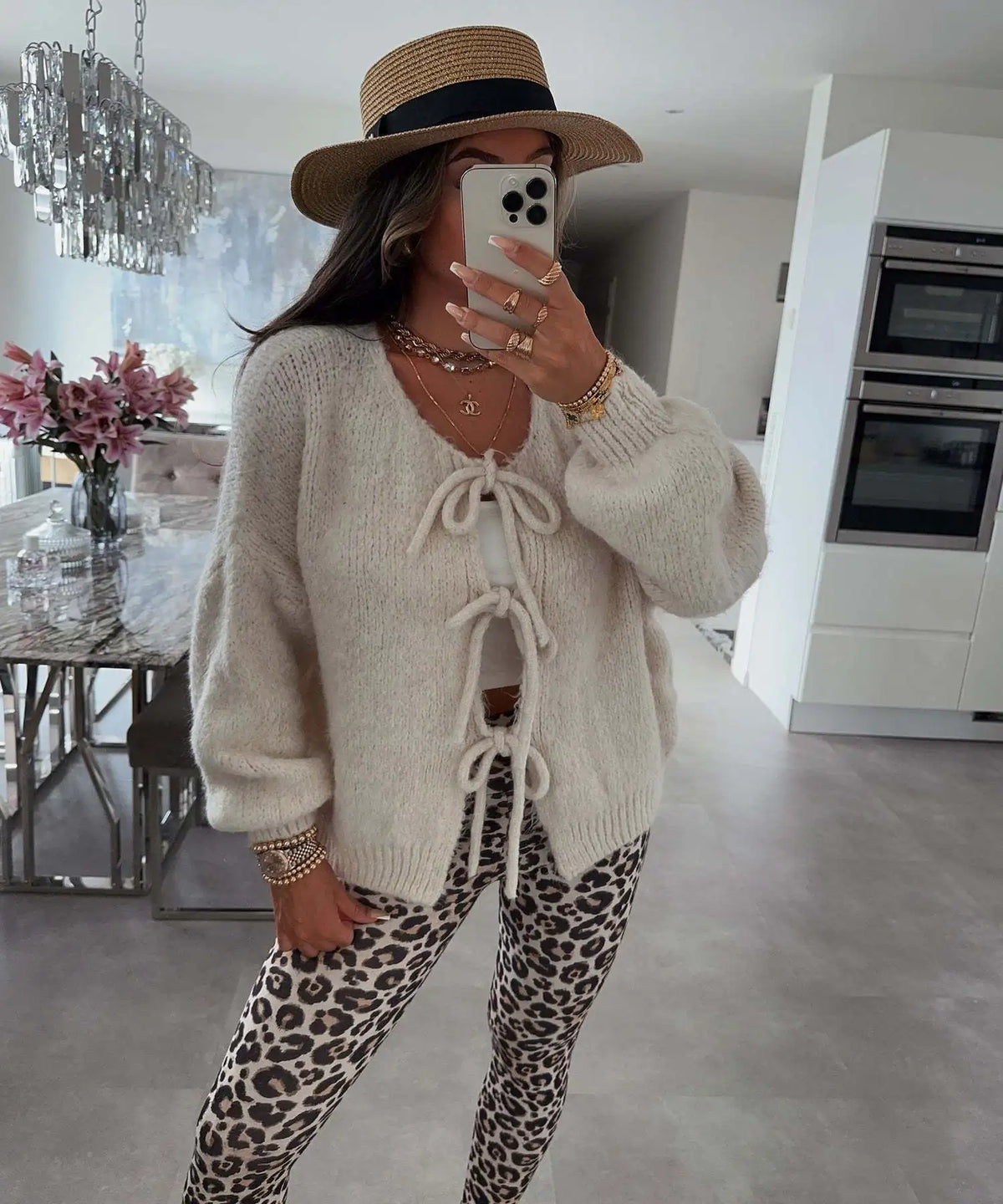 Solid Color O-neck Lace-up Knitted Cardigan Women 2025 Autumn Winter Streetwear Casual Simplicity Sweater Coats - Matrix Studios