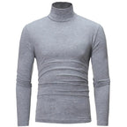 Autumn  Winter Men's High Neck T-shirt Slim Fit Fashion High Elastic Long Sleeve Casual Breathable Apparel Pullover - Matrix Studios