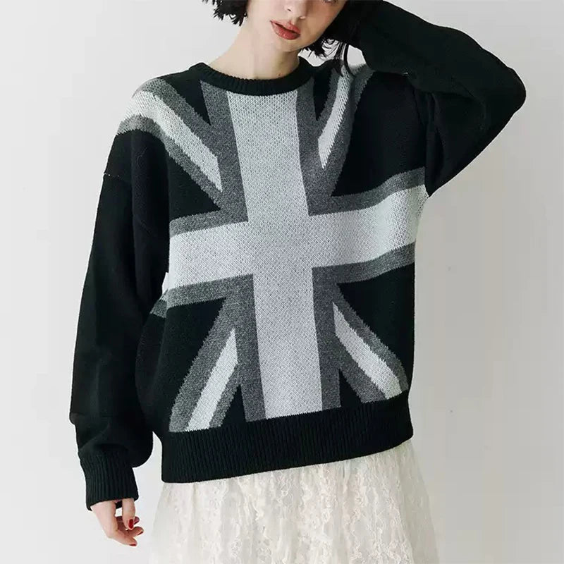 Autumn Winter Casual Loose pullover Women Streetwear American Vintage Harajuku Y2K Aesthetic Knitwear Trend Long Sleeve Fashion - Matrix Studios