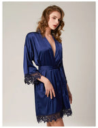 Bridesmaid Lace Robes Bridal Party Wedding Dressing Gown Kimono For Women Peignoirs Peignoir Champagne Bathrobes Novia Gown 2022 - Matrix-studios.com