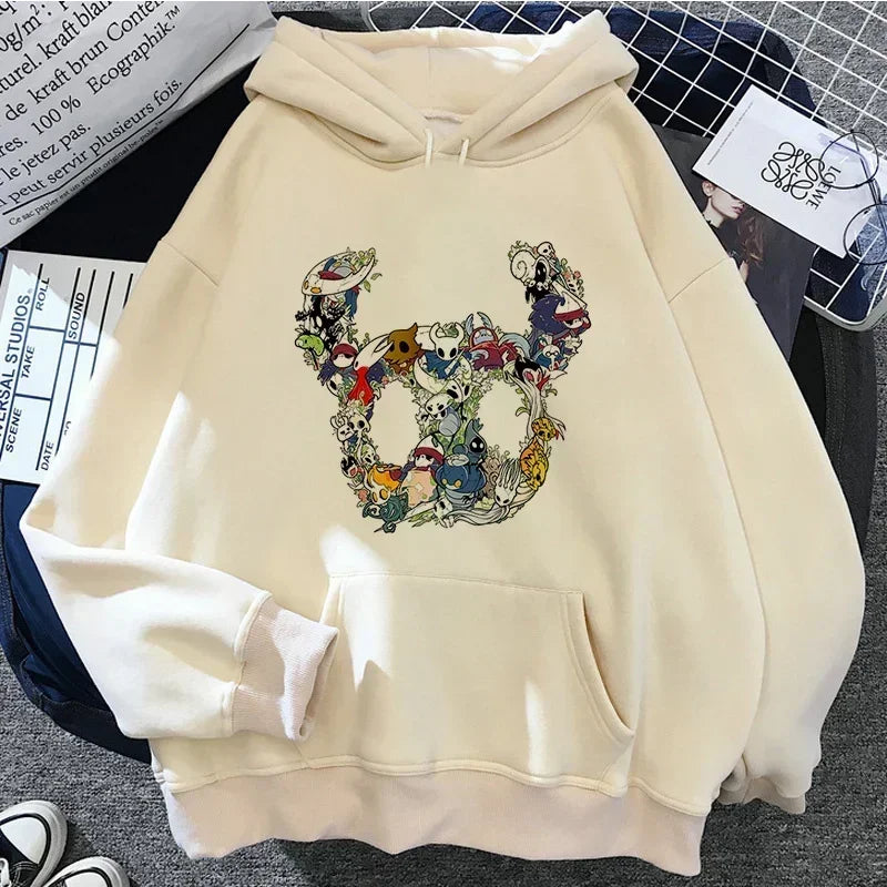 Hollow Knight Hoodies Men Korea Ulzzang Grunge Y2k Aesthetic Fmale Autumn and Winter Pullover Hoddies Graphic Streetwear - Matrix Studios