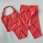 1-2pcs Gym Set Women Backless Tank Tops High Waist Scrunch Seamless Shorts High Waist Yoga Leggings Workout Sets Gym Suit - Matrix-studios.com