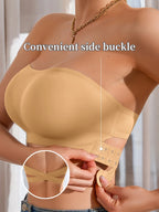 1Pc/3Pcs/Pack YMQJ Removable Padded Soft Ice Silk Traceless Women Brasseries Wire Free Seamless Bra For Women Strapless Bra - Matrix Studios