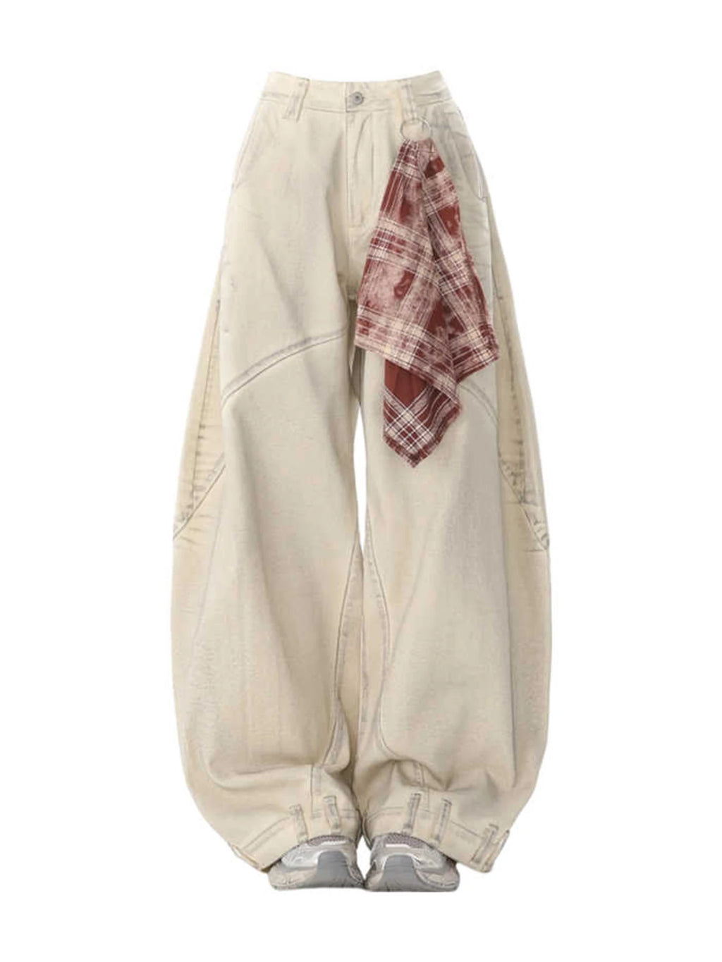 Women's Apricot Wide Jeans Vintage Harajuku Y2k Baggy Denim Long Pants Japanese 2000s Style Denim Trousers Oversize Clothes New - Matrix-studios.com