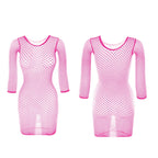 1PC Women Sexy Fishnet Beach Cover Up Long Sleeves Hollow Out Bodycon Dress See Through Summer Swimwear - Matrix Studios