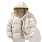 Winter Mens Warm Down Padded Jackets Fashion Man Cotton Windbreaker Hooded Parkas Men Loose Thermal Thick Zipper Coats Clothing - Matrix Studios