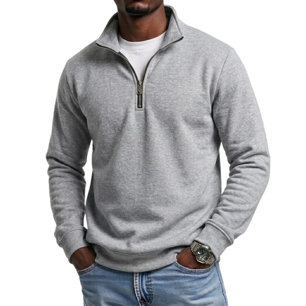 Outdoor Men Zipper Sweatshirts Spring Quarter Zip Pullover Half Zipper Hoodie for Men Gym Man Autumn Solid Men's Sweatshirt Coat - Matrix Studios