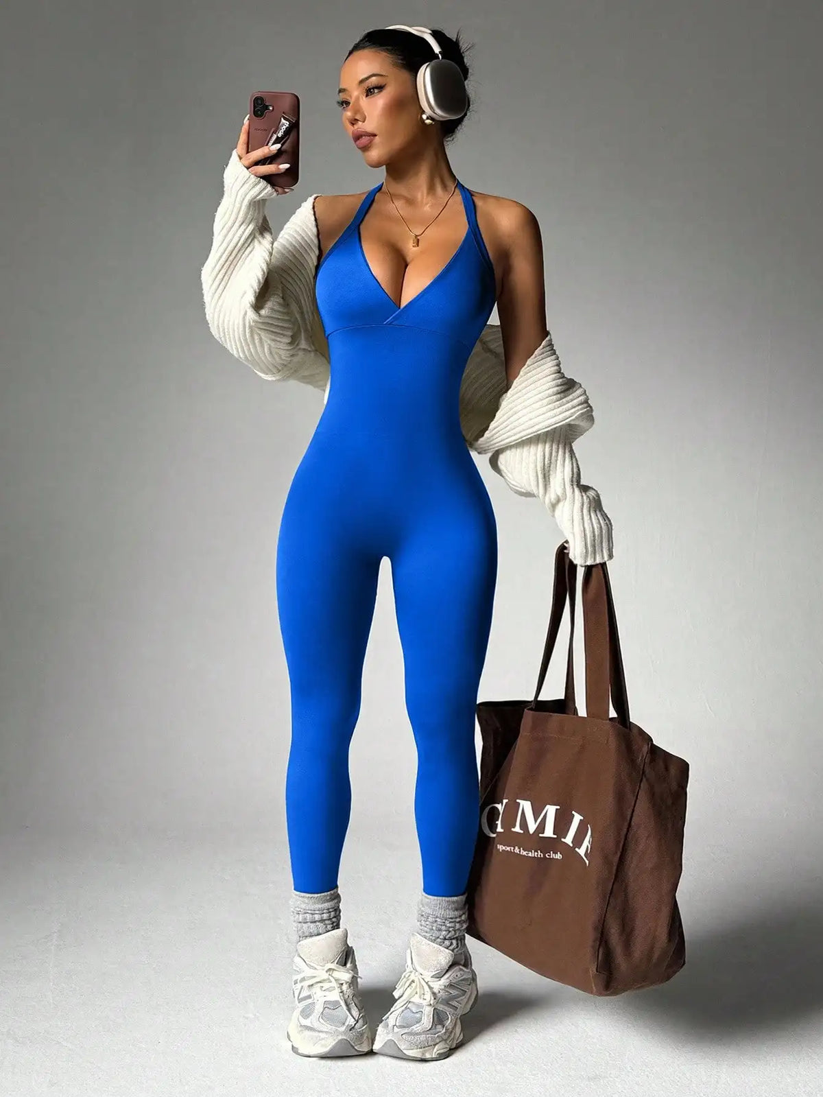 Solid Color High Elasticity Sports Overhead Sleeveless Backless Yoga Compression Leggings - Matrix Studios