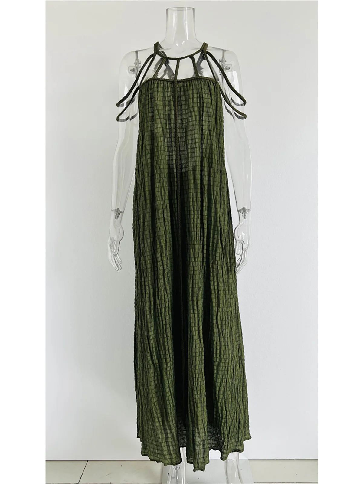 5 Colors Hollow Out Backless Crochet Knitted Tunic Beach Cover Up Cover-ups Beach Dress Beach Wear Beachwear Female Women V5429 - Matrix Studios