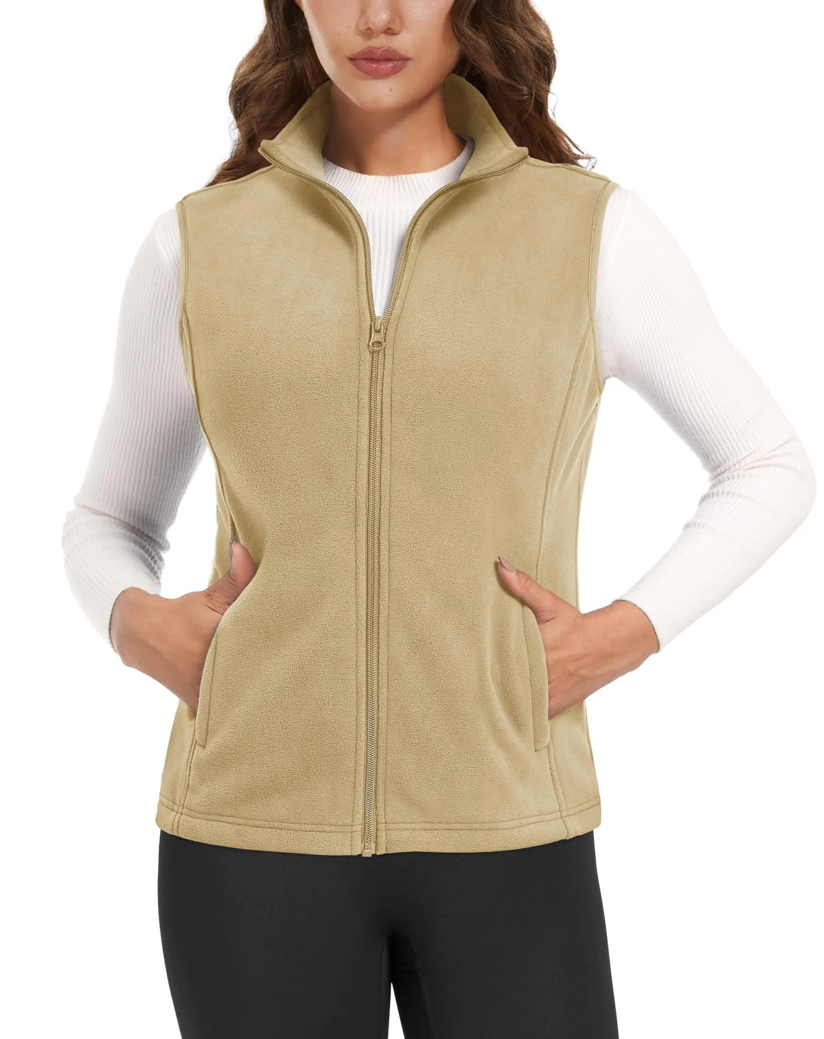 TACVASEN Autumn Winter Soft Warm Vest Womens Fashion Fleece Sleeveless Jacket Lightweight Outdoor Casual Zipper Front Waistcoat - Matrix Studios