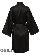 Wedding Party Team Bride Robe With Black Letters Kimono Satin Pajamas Bridesmaid Bathrobe SP2000 - Matrix-studios.com