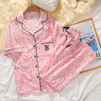 Victoria's Secret Soft Breathable Button Down Pyjama Suit Womens Silk Satin Pajamas Set Short Sleeve Shorts Sleepwear Loungewear - Matrix-studios.com