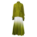 Autumn Fashion 2025 Long Sleeve V-neck Polyester Party Evening 2 Pieces Top Long Skirts Matching Sets African Clothes for Women - Matrix-studios.com