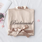 Wedding Bride Bridesmaid Robe Dressing Gown Sexy Women Bathrobe Nightgown Short Sleepwear Casual Flower Kimono Geisha M L XL - Matrix-studios.com