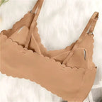 Hot Sale 6 Colors New Ice Silk Underwear Comfy Bra WireFree Padded Wavy Edge Invisible Yoga Wear Ladies Bra Seamless Women Bra - Matrix Studios