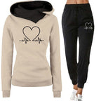 Woman Tracksuit Two Piece Set Winter Warm Hoodies+Pants Pullovers Sweatshirts Female Jogging Woman Clothing Sports Suit Outfits - Matrix-studios.com