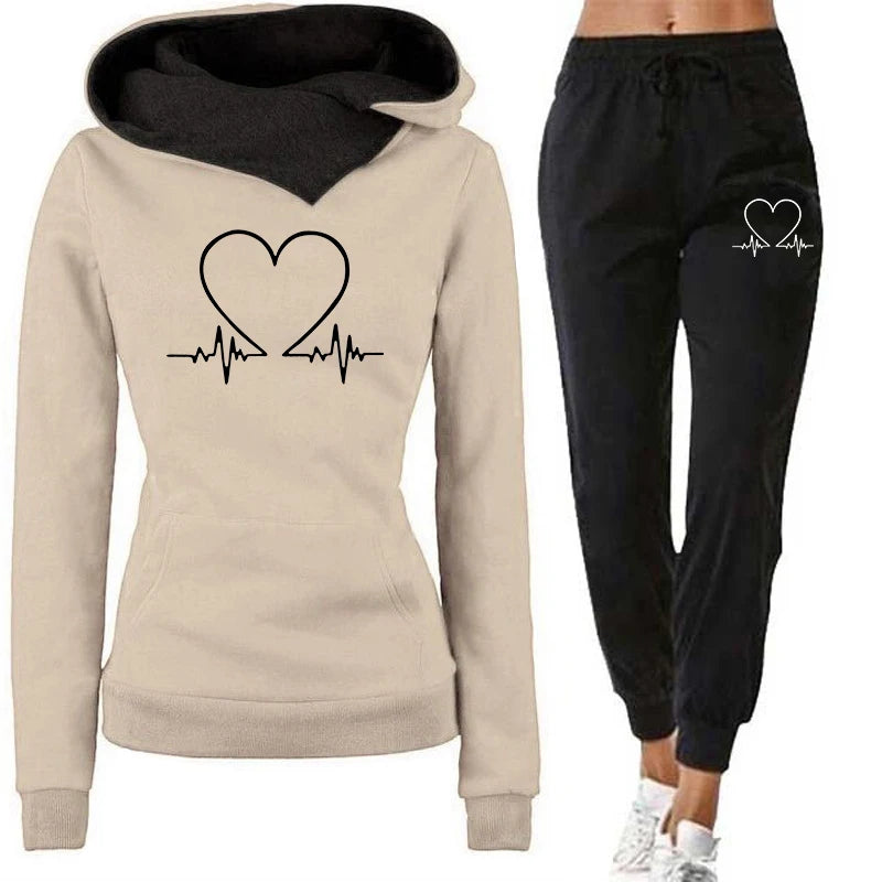 Woman Tracksuit Two Piece Set Winter Warm Hoodies+Pants Pullovers Sweatshirts Female Jogging Woman Clothing Sports Suit Outfits - Matrix-studios.com