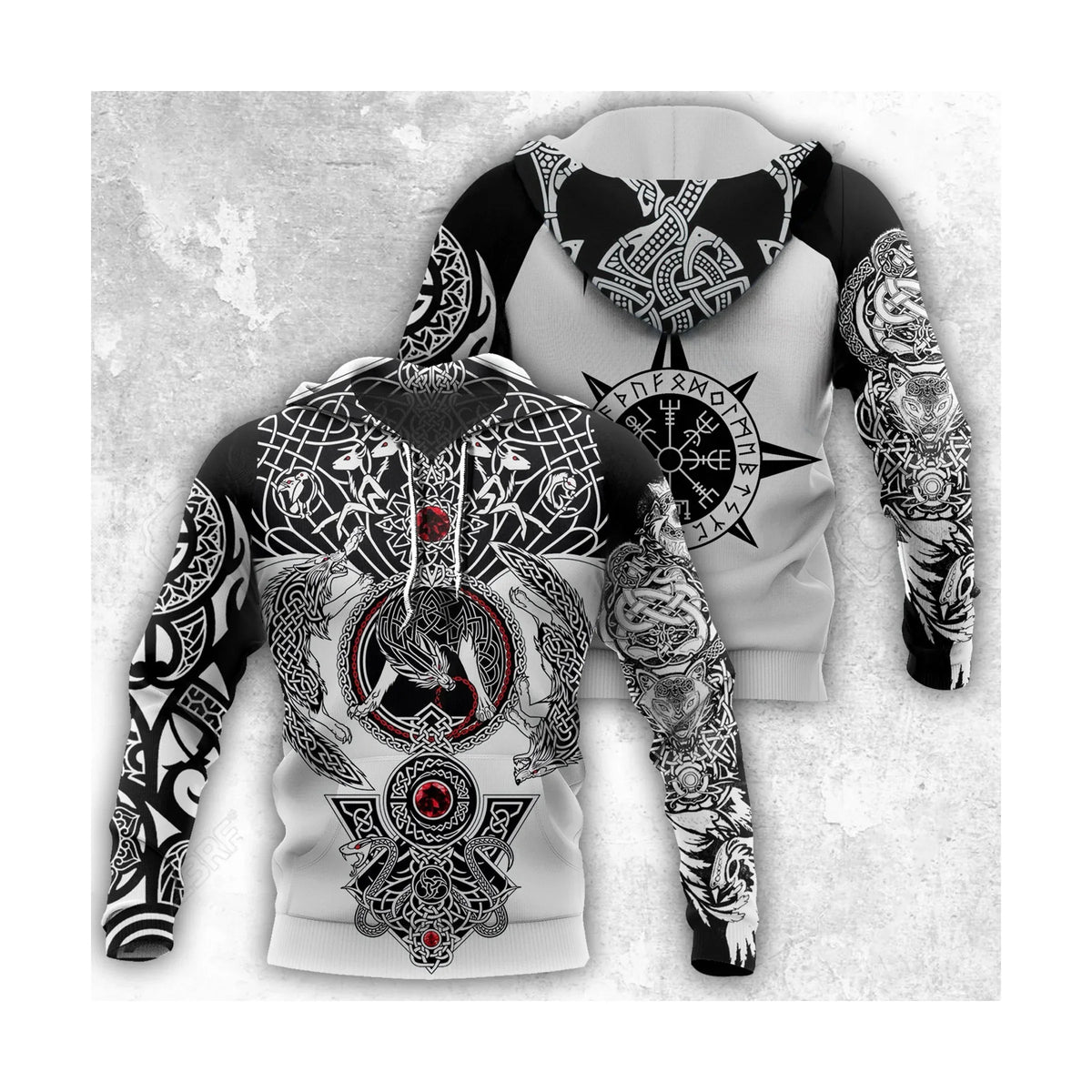 2024 New Hoodie 3d Viking Harajuku Print Pullover Men's Hooded Sweatshirt Oversized Vintage Male Clothing Fall Long Sleeve - Matrix Studios