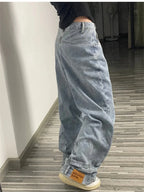 Ins Fashion American Retro Baggy High Waisted Jeans Woman High Street Denim Pants Reversible Trousers Streetwear Loose Jeans - Matrix-studios.com