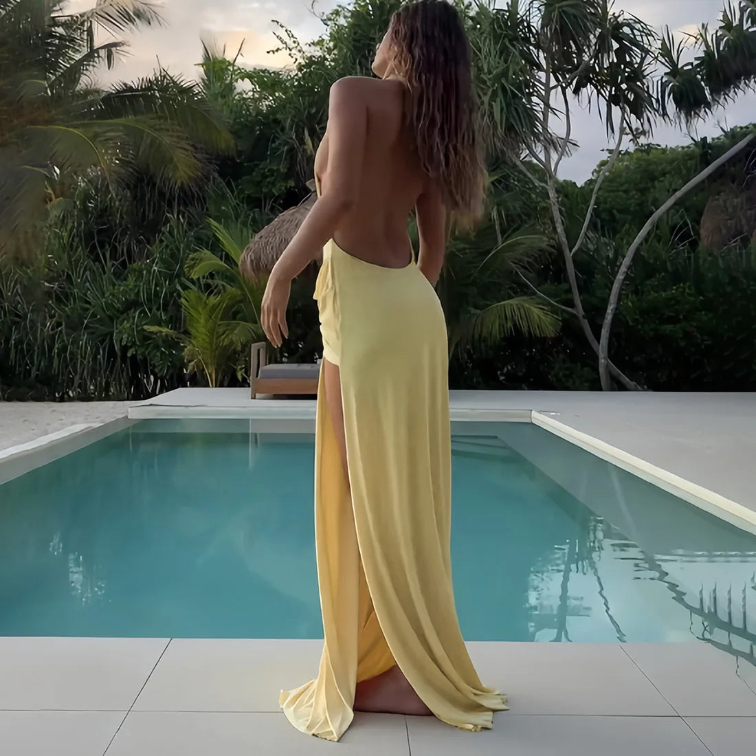 Summer Cover Ups Women Swimsuit Spaghetti Strap Sleeveless Robes Bathing Suit 2025 New Print Beach Holiday Maxi Dresses Cover-Up - Matrix Studios