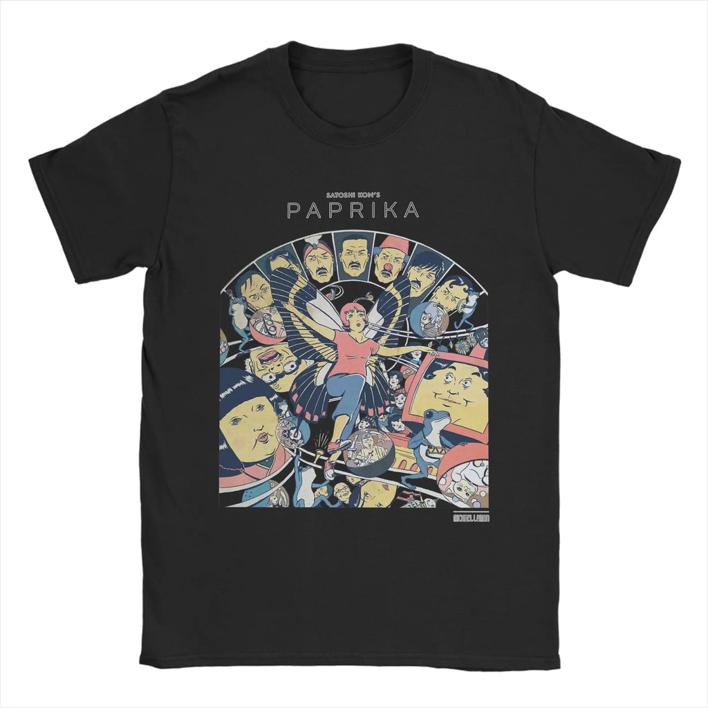 Paprika Satoshi Kon Anime Film Montage T Shirts Men's  100% Cotton T-Shirts Crew Neck  Tees Short Sleeve Clothing 4XL 5XL - Matrix-studios.com