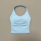 HISTELLO Sports Halter Top Seamless Longline Strappy Gym Tank Top Women Yoga Clothing Workout Fitness Sportswear Pilates Vest - Matrix-studios.com
