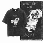 YG BODY BUILDING Printed Cotton Acid Washed Graphic Unisex T Shirt Cool CROSSFIT Streetwear Men Tshirts Big Size Tee for Men - Matrix Studios