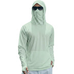 Mens UPF50+ Performance T-Shirt Long Sleeve Summer Hoodie Casual Sun Running Quick Dry Shirts Sunscreen Fishing Ice Silk Tops - Matrix Studios