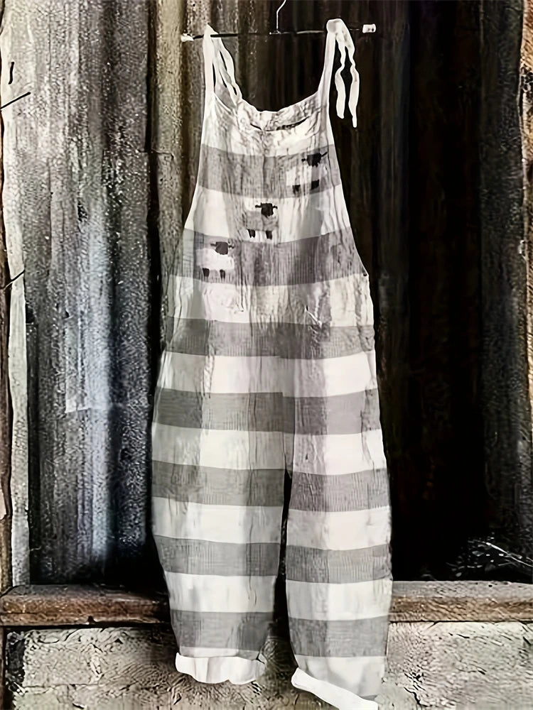 New Summer Women's Jumpsuit Cartoon Dog Print Fashion Cute Casual Jumpsuit Women's Parent-Child Outdoor Travel Lace-Up Jumpsuit - Matrix Studios
