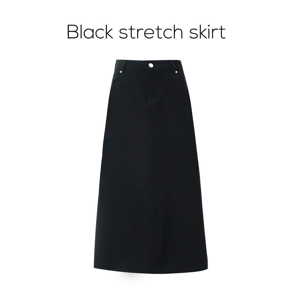 AP 2026 Autumn and Winter New O-neck Two Color Patchwork Sweater Stretch Skirt Leather Skirt Fashion - Matrix Studios