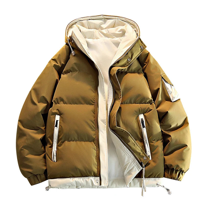 2025 Autumn/Winter thicken Parka Coat men New style Fashion Casual Loose style Comfortable down jacket Thick Warm coat for man - Matrix Studios