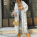 Bird Flower Print Kaftans for Woman Tunicas Femininas Beach Cover Up 2026 Summer Maxi Beach Wear Outfits Kaftan Dresses Womens - Matrix Studios