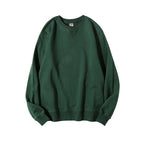 380g Tight Match Heavy Inverted Triangle Loose Versatile Solid Cotton Vintage Autum Winter Long Sleeve Round Neck Sweater - Matrix Studios