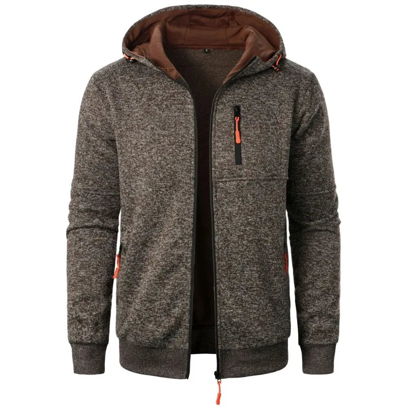 New Streetwear Men's Long Sleeve Sweatshirts for Men Zipper Hooded Oversize Winter Warm Jacket Coat Outdoor Tracksuit Men - Matrix Studios