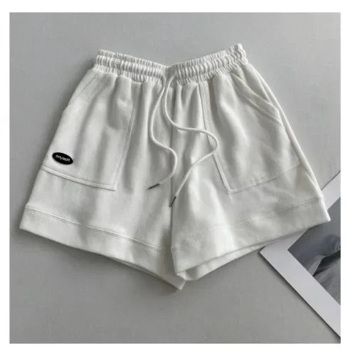 2026 Women's Comfortable Loose Wide-legged Drawstring A Pants Slim Waist Slim Fit Casual Home Versatile Sports Shorts New - Matrix Studios