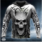 2023 New Men's Skull Hoodie Sweatshirts 3D print Head Pattern Hooded Pullover Autumn Fashion Casual Sweatshirt - Matrix Studios