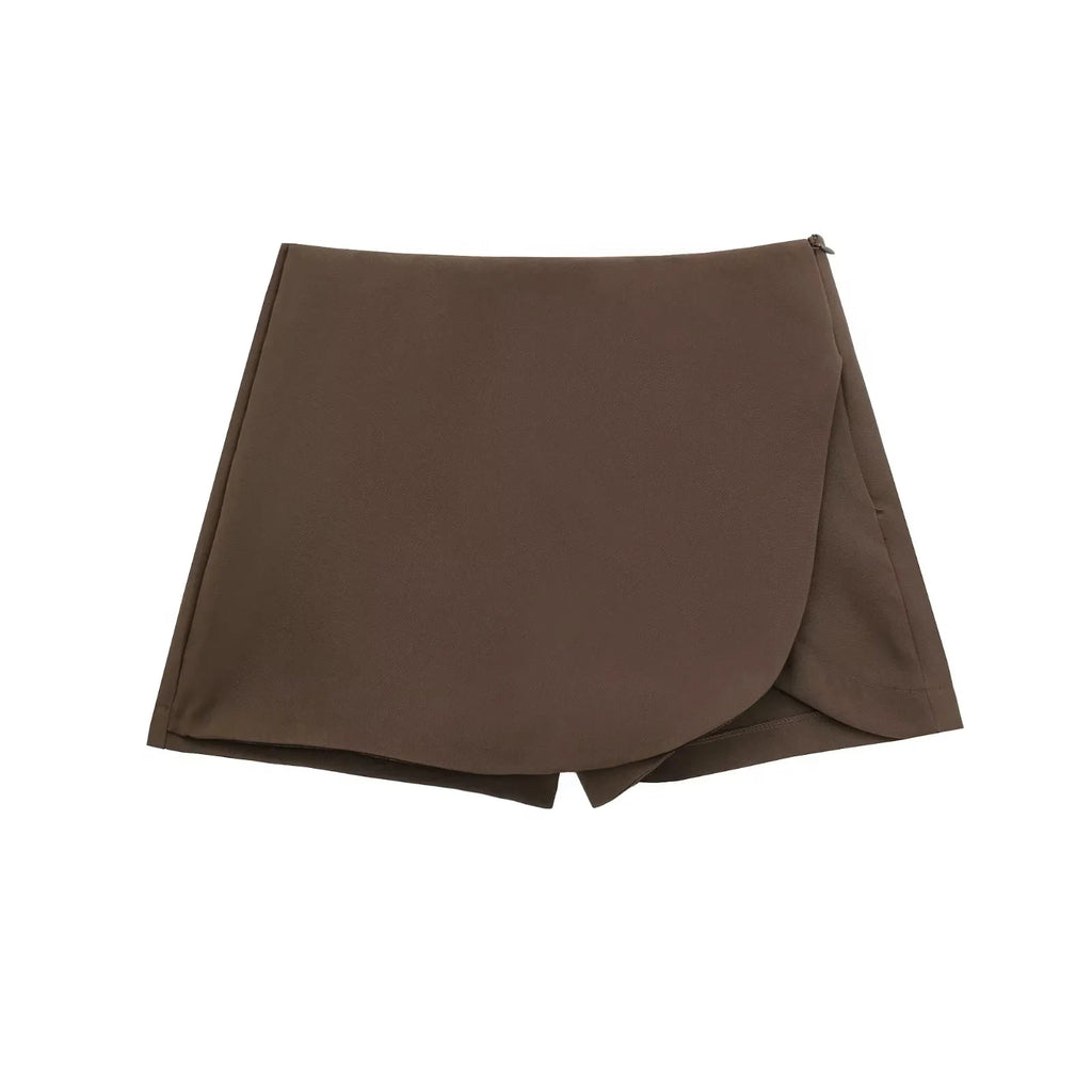 HXAO Women's Skirt Shorts Summer Beige Black Skirt Pants Woman Office High Waist Skort For Women Asymmetrical Pink Brown Skirt - Matrix-studios.com