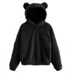 Autumn Winter Women's Hoodies Winter Women Long Sleeve Rabbit Ear Hood Sweatshirt Cute Plush Warm Casual Hoodie Tops - Matrix Studios