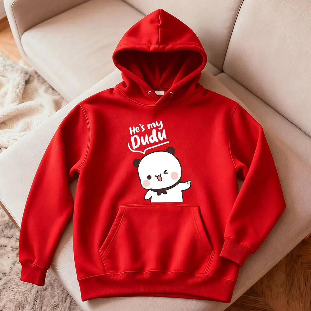 Bubu Dudu Bear Couple Hoodies Matching His and Hers Outfit Casual Cute Couple Outfits Fall Winter Men Women Daily Life Apparel - Matrix Studios