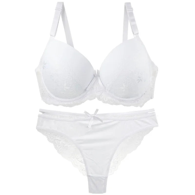 Nouvell Seamless Sexy Lace Pus Up Bras Panties Sets 34/75 36/80 38/85 40/90 42/95 44/100 BCDE Underwear Plus Size Lingerie - Matrix-studios.com
