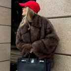 Neo Mint 2024 Winter Ins Hot Fashion Girls Oversized Gradient Fur Coat Women Thick Warm Outerwear Fluffy Faux Fox Fur Jacket - Matrix Studios