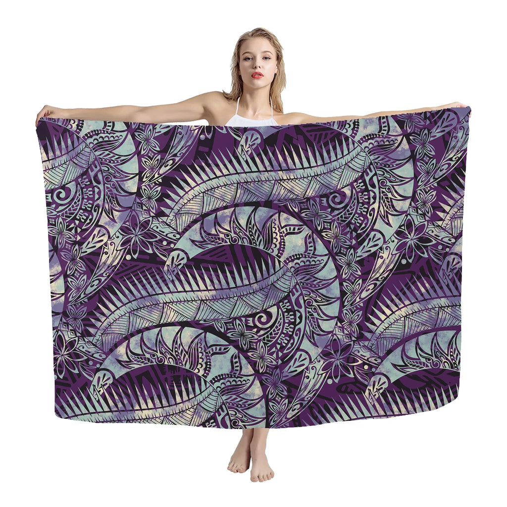 Summer Custom Sarong Rugby Team LOGO Polynesian Tribes Print Multi Wear Beach Sarong Swimsuit Wrap Lavalava Sarong Men Cover - Matrix Studios